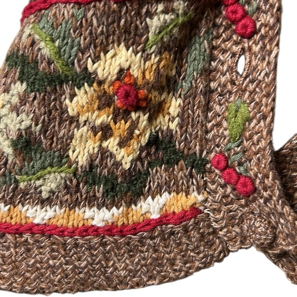 RARE Simpatico vtg 1990 knitted cardigan
Sweater oversize,embroidered rosette,3D - Picture 6 of 16